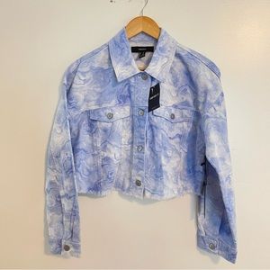 NWT Forever 21 Tie Dye Cropped Denim Jacket